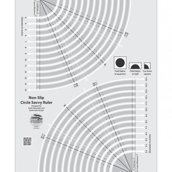 Creative Grids Circle Savvy Quilt Ruler By Creative Grids Karla Alexander