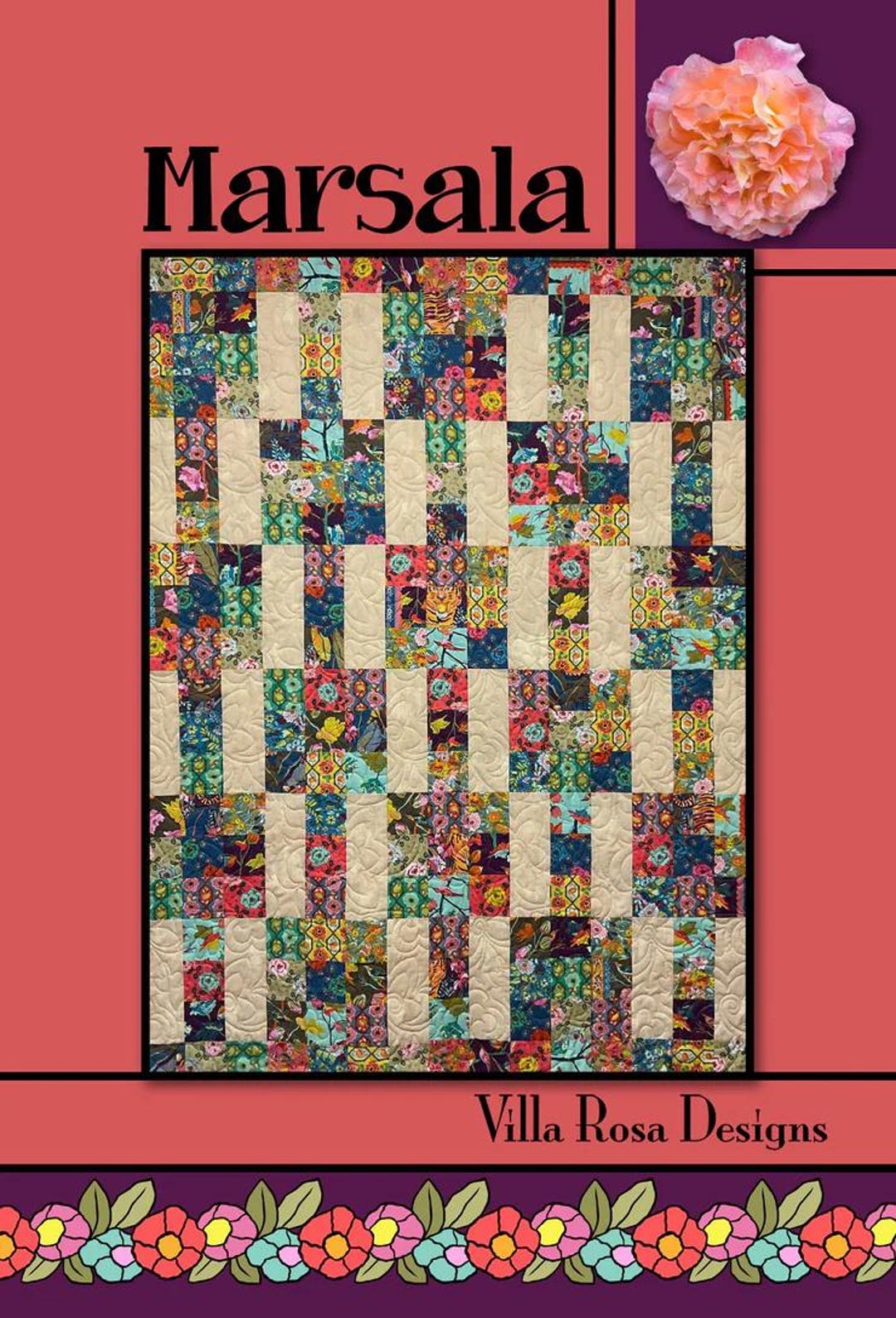 Villar Rosa Pattern Images Marsala PDF Quilt Pattern-villa Rosa Instant Download Quilt Pattern - Etsy