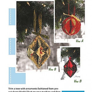 Fold N Stitch Christmas Ornament Pattern-Poorhouse Quilt Designs