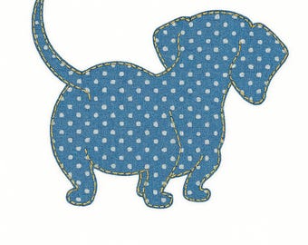 Dachshund Applique Template: Dog Butt PDF Pattern (5x4 inch Digital Download