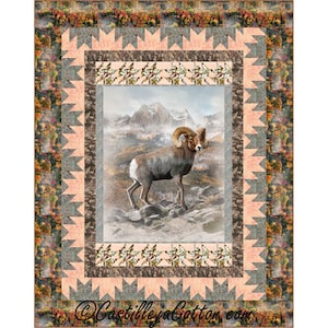 Mountain Sheep Panel Quilt Pattern PDF Quilt Pattern-Diane McGregor-Castilleja Cotton