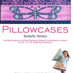 Butterfly Pillowcase Pattern PDF Quilt Pattern-Amy Bradley Designs-Applique Quilt