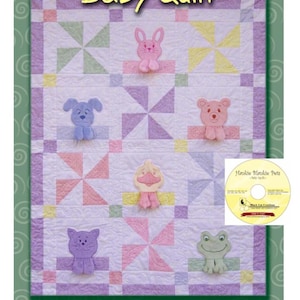 Hanky Blankie Pets PDF Quilt Pattern-Pieced/Hand Embroidery Quilt Pattern by Black Cat Creations