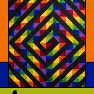 Rainbow Road Quilt Pattern: Villa Rosa Concentric Diamond Design (PDF Pattern)