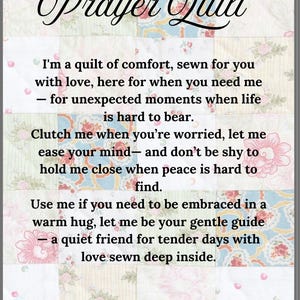 Prayer Quilt Tag – Instant PDF Download, Printable Comfort Card for ...