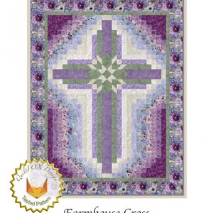 Farmhouse Cross Love Letters Quilt Pattern-QuiltFox Designs-Religious/Holiday Quilt Pattern