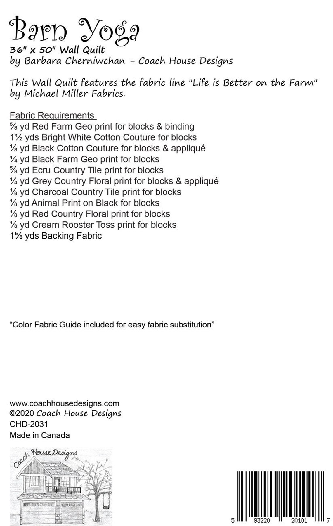 BARN YOGA Quilt Patterncoach House Quilt Patternfarm Quilt Etsy