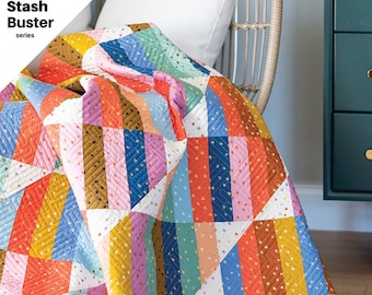 Happy Stripes Quilt Pattern by Quilty Love Emily Dennis Stash Buster Pattern