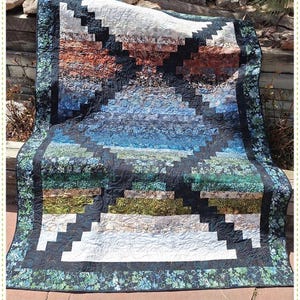 Mirrored Quilt Pattern PDF Quilt Pattern-Pieced Quilt Pattern by Kari Nichols for Quilting Renditions