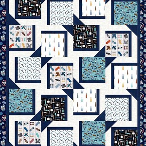 Bow Tie PDF Quilt Pattern - Fat Quarter Pattern- Quilting Renditions- Instant Download Modern Quilt