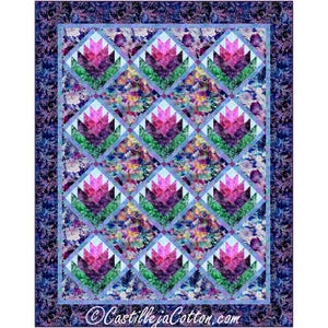 Springtime Log Cabin Quilt Pattern (PDF Download) – Floral Patchwork Lap Quilt