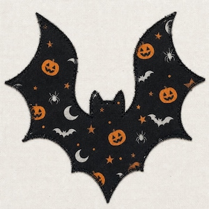 Gruselige Fledermaus Appliqué Vorlage PDF – Halloween Fledermaus Schnittmuster in den Größen 2" bis 8" – Raw Edge Quilt Applikation Design