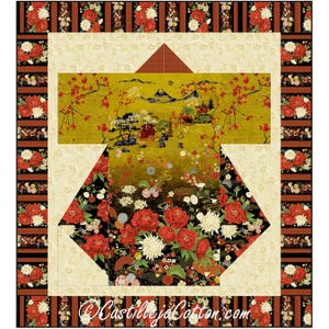 Lotus Kimono Quilt Anleitung PDF Quilt Pattern-Diane McGregor-Castilleja Cotton-Timeless Treasures Gilded Plume