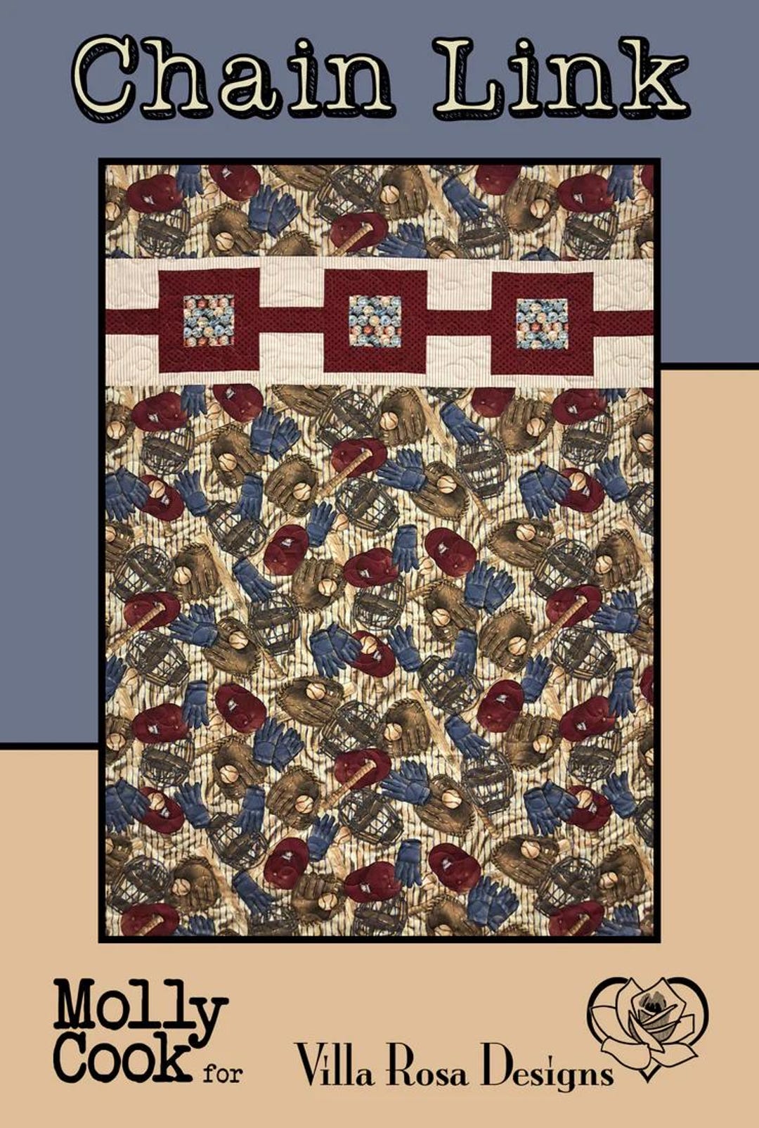 Chain Link Quilt Pattern: Villa Rosa Lap Quilt (PDF Download, 42x63 ...