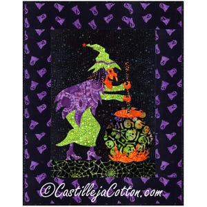 Crystal Witch Spellbound PDF Quilt Pattern-Applique Wall Hanging Quilt Pattern