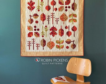 Leaf Press Quilt Pattern by Robin Pickens Fat Eight Friendly Pieced Quilt Pattern