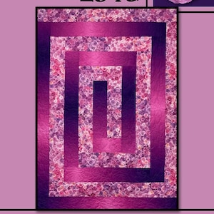 May include: A quilt with a floral pattern in shades of pink and purple, featuring a nested rectangular design. The words "Endless Love" are at the top, and "Villa Rosa Designs" is at the bottom. A pink rose is in the upper right corner.