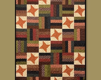 Villa Rosa Beatrice Quilt Pattern PDF - Earthy Fat Quarter Design - 54x72