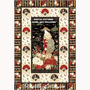 Geisha Fans PDF Quilt Pattern-Diane McGregor-Castilleja Cotton-Timeless Treasures Kyoto Gardens