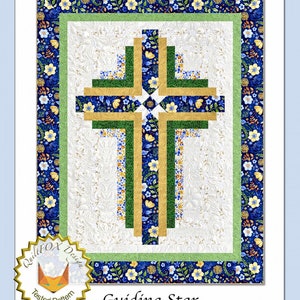 Guiding Star Bountiful & Blue-Cross Quilt Pattern-QuiltFox Designs-Religious/Holiday Quilt Pattern