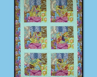Folklore Quilt Anleitung - PDF Download - Fat Quarter freundlicher Lap Quilt