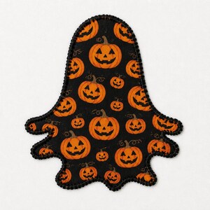 Aplikacja z motywem ducha na Halloween w formacie PDF – zwykła i odwrócona | Szablon do szycia na Halloween
