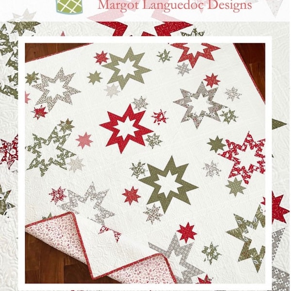 Merry and Bright-Christmas Quilt Pattern-Fat Quarter Quilt Pattern-The Pattern Basket-Margot Languedoc