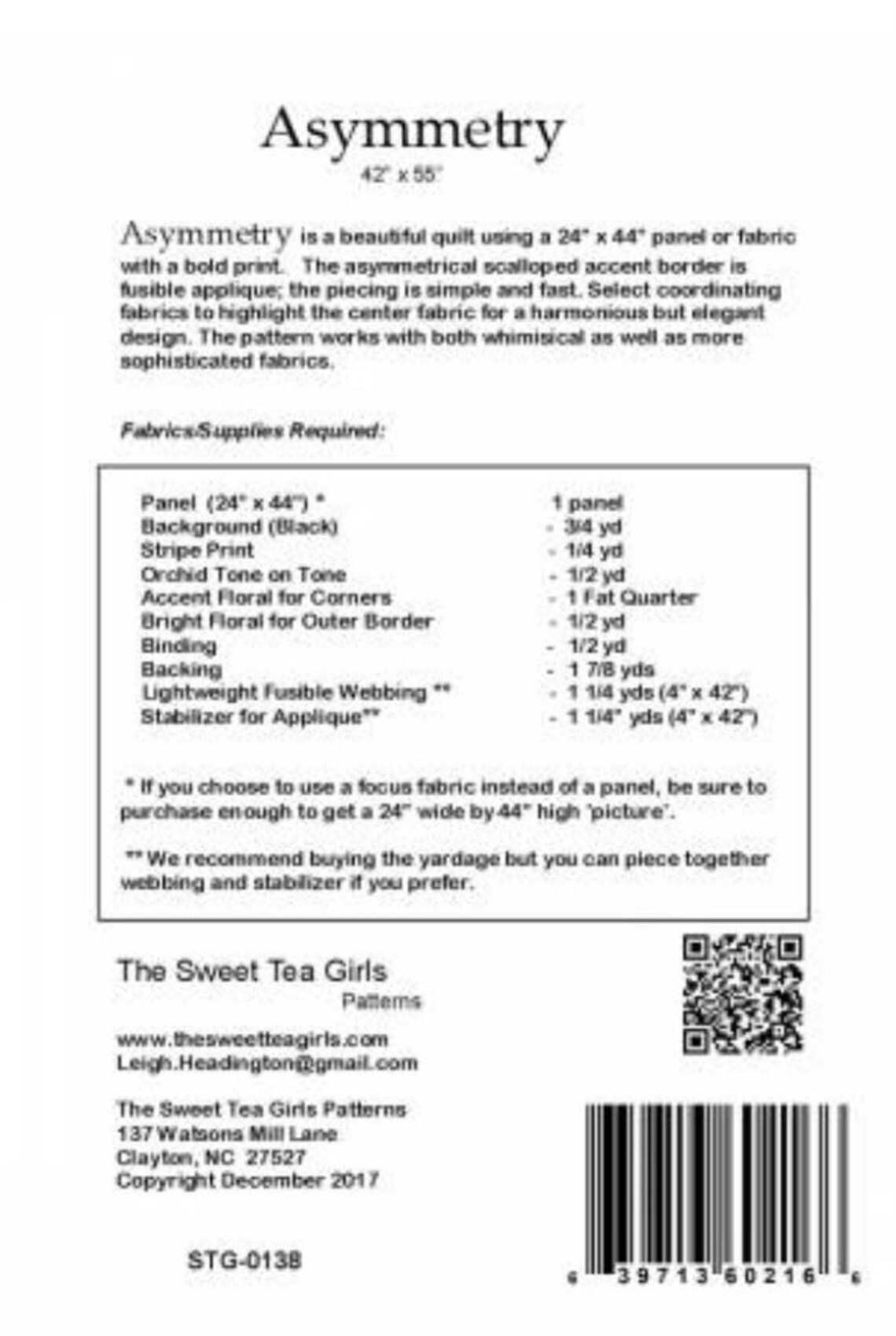 Asymmetry Quilt Patternthe Sweet Tea Girls Patternspanel Etsy