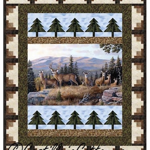 Log Cabin Trees Panel Quilt Pattern PDF Quilt Pattern-Diane McGregor-Castilleja Cotton