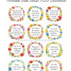 Pocket Prayer Quilt Scripture Cards: Printable Bible Verses In Wreaths (PDF Download)