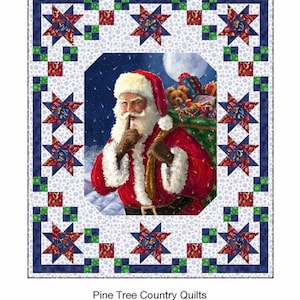 Santa Stars Quilt Pattern by Pine Tree Country Quilts Panel Quilt Pattern