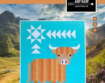 Cattle Call-A Highland Coo-Pieced Quilt Pattern-Art East
