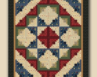 LOG CABIN STAR-Quilt Pattern-Nancy Rink-Pieced Quilt Pattern