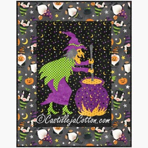 Crystal Witch PDF Quilt Pattern-Applique Wall Hanging Quilt Pattern