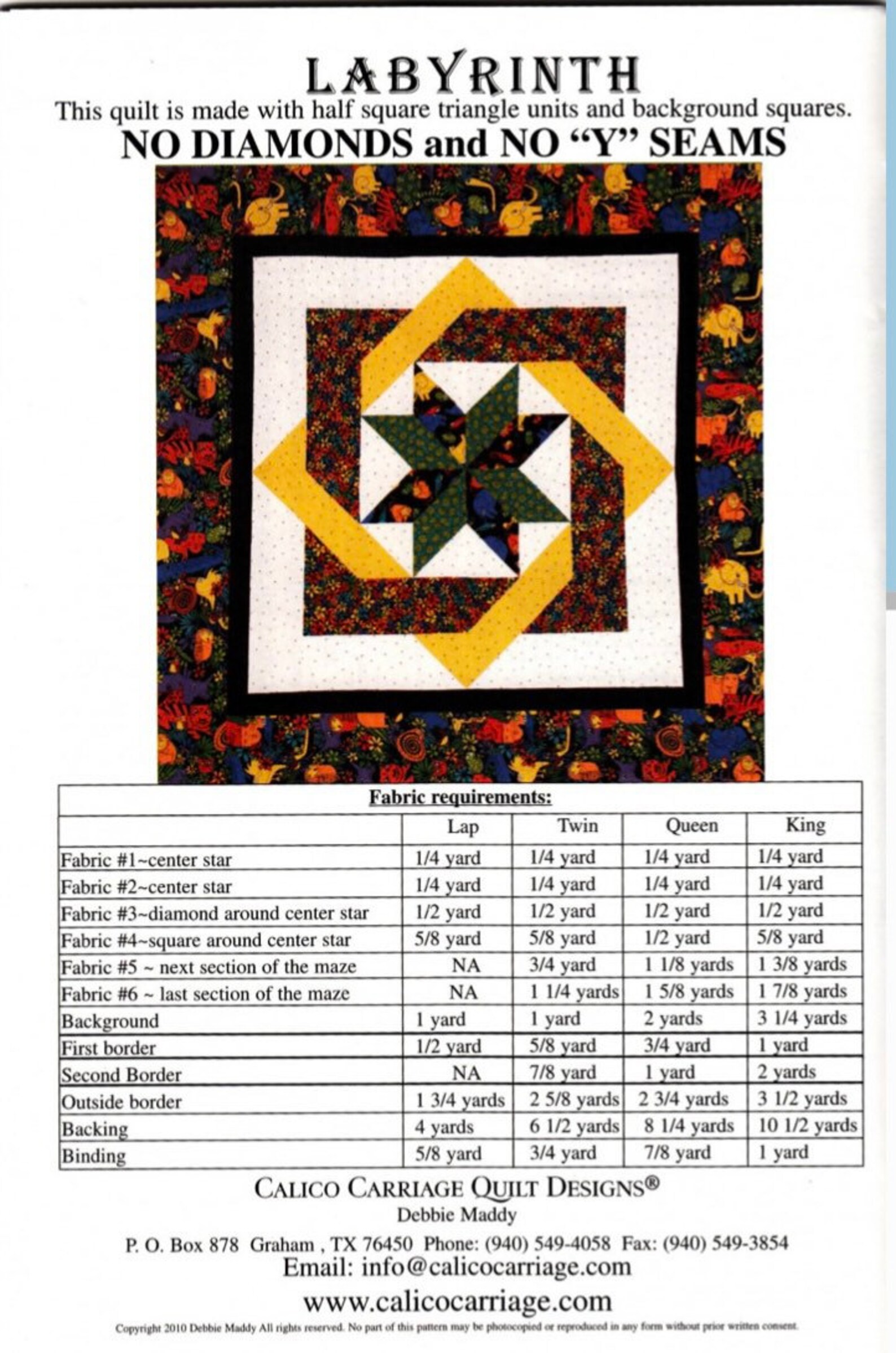 Labyrinth Quilt Patterncalico Carriage Quilt Patterndebbie Maddy Etsy