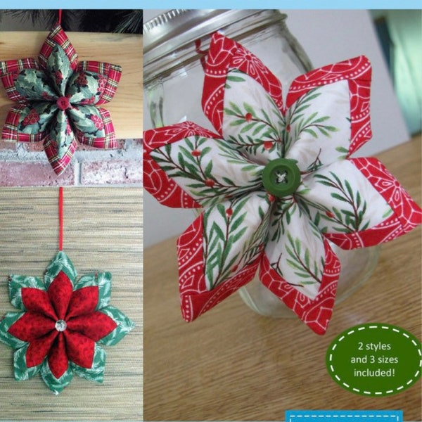 Holiday Stars Christmas Ornament Pattern-Poorhouse Quilt Designs