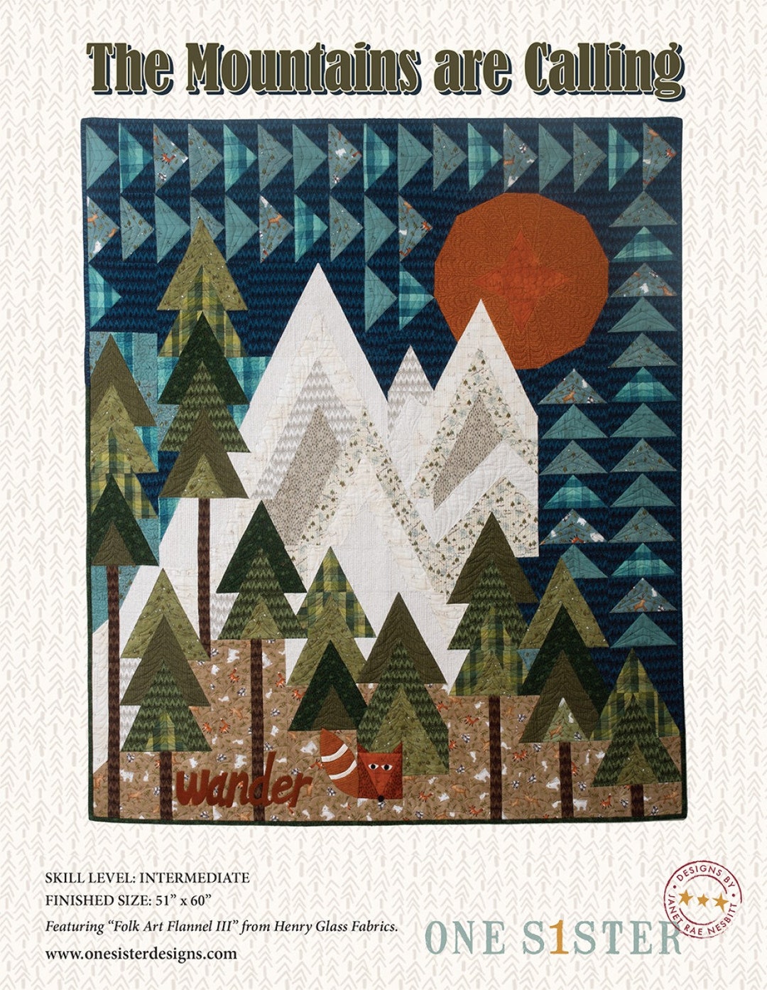 THE MOUNTAINS ARE Callingquilt Patternflannel Nesbittone