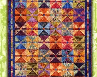 Fat Quarter Stir Fry Quilt Pattern - 75" x 96" - Black Cat Creations