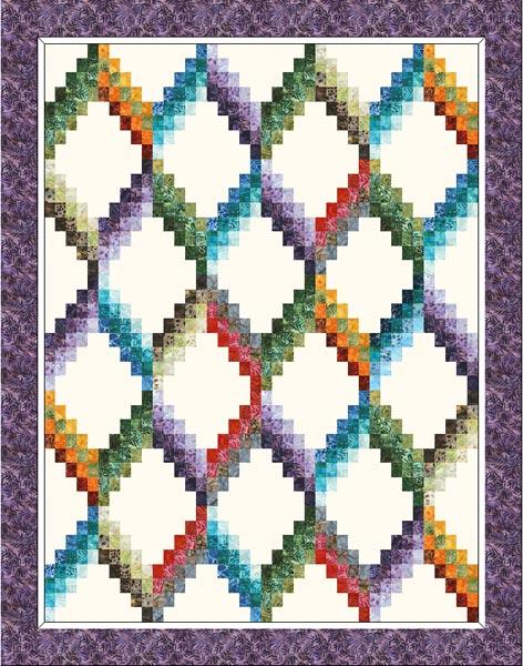 COLOR FALLS Quilt Pattern- Cozy Strip Club Quilt Pattern-Jelly Roll Quilt Pattern-Bargello Quilt