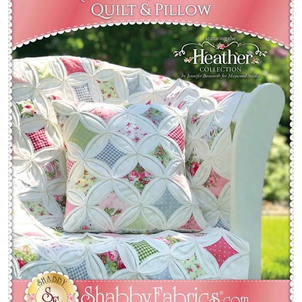CATHEDRAL WINDOW- Quilt Pattern -Shabby Fabrics-Bonus Pillow Pattern