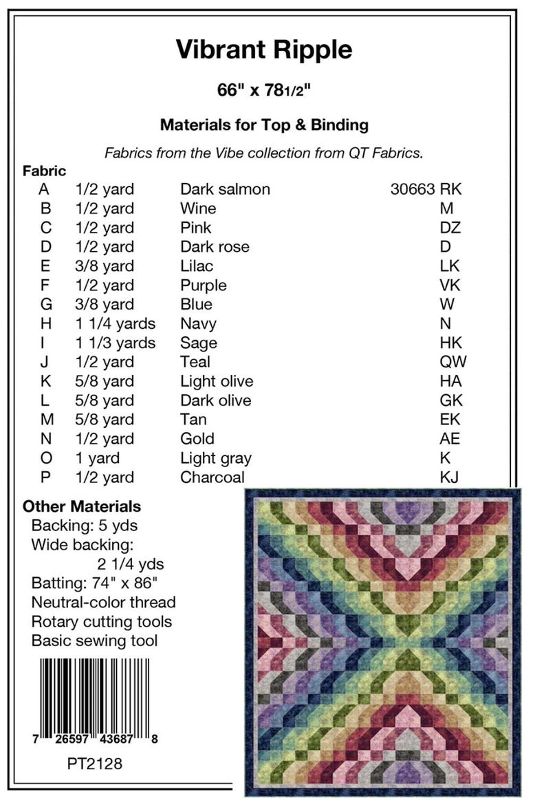 Vibrant Ripple Quilt Pattern PDF Quilt Pattern-pine Tree Country Quilts ...