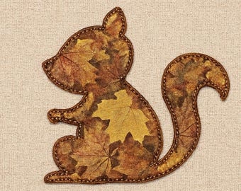 Squirrel Applique Template, Printable & SVG Files (PDF Pattern)