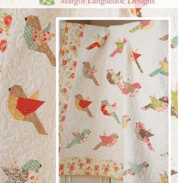 Feathers Quilt Pattern-Bird Quilt-Pattern Basket-Margot Languedoc