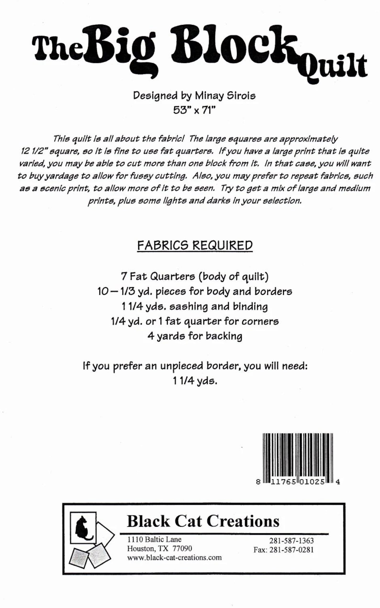 Big Block Quilt Pattern: Easy Pieced Design (PDF Pattern) - Etsy