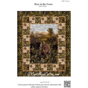 Bear in The Ferns Panel Quilt Pattern PDF Quilt Pattern-Diane McGregor-Castilleja Cotton