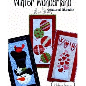 Winter Wonderland Seasonal Skinnies -Quilt Pattern-Ribbon Candy Quilt Company-Christmas Wall Hanging Quilt Pattern