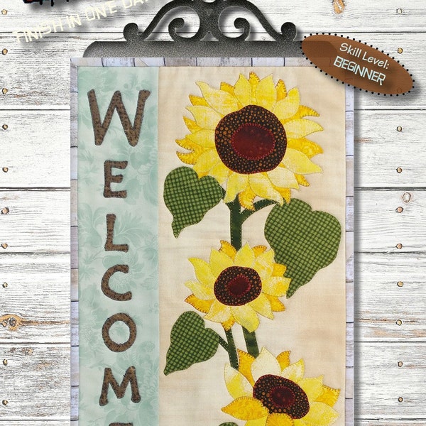 A Sunflower Welcome Wall Hanging Pattern by Patch Abilities Inc