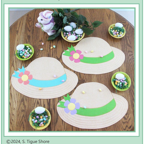 PREORDER: Easter Bonnet Placemats Pattern-Susie C Shore Designs