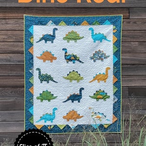 DINO ROAR Quilt Pattern-Slice of Pi Quilt Pattern-Laura Piland Quilt Pattern