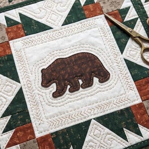 Bear Silhouette Applique Template PDF – Multi‑Size Templates with Seam Allowance – Quilt & Craft Pattern